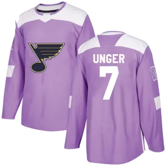 Men's Garry Unger St. Louis Blues Hockey Fights Cancer Jersey - Purple Authentic