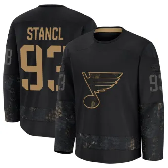 Men's Jakub Stancl St. Louis Blues 2024 Military Appreciation Practice Jersey - Black Premium
