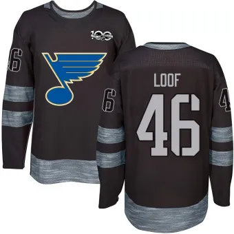 Men's Leo Loof St. Louis Blues 1917-2017 100th Anniversary Jersey - Black Authentic