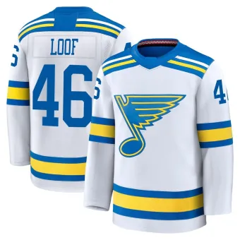 Men's Leo Loof St. Louis Blues Away 2025 Jersey - White Premium