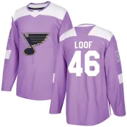 Men's Leo Loof St. Louis Blues Hockey Fights Cancer Jersey - Purple Authentic
