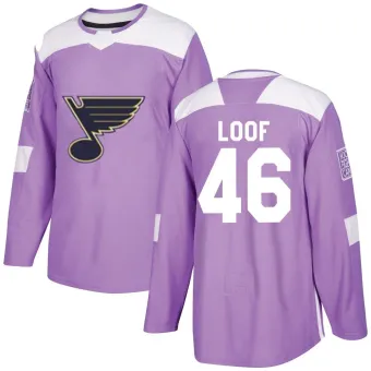 Men's Leo Loof St. Louis Blues Hockey Fights Cancer Jersey - Purple Authentic
