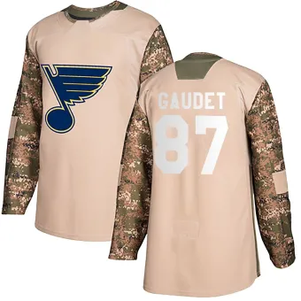 Men's Marc-Andre Gaudet St. Louis Blues Veterans Day Practice Jersey - Camo Authentic
