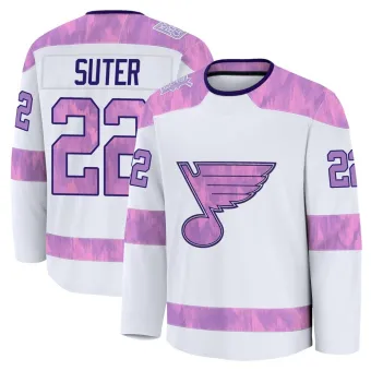 Men's Ryan Suter St. Louis Blues 2024 Hockey Fights Cancer Practice Jersey - White Premium