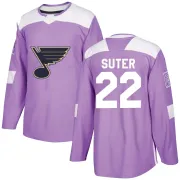 Men's Ryan Suter St. Louis Blues Hockey Fights Cancer Jersey - Purple Authentic
