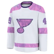 Men's Samuel Johannesson St. Louis Blues 2024 Hockey Fights Cancer Practice Jersey - White Premium