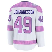 Men's Samuel Johannesson St. Louis Blues 2024 Hockey Fights Cancer Practice Jersey - White Premium