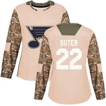 Women's Ryan Suter St. Louis Blues Veterans Day Practice Jersey - Camo Authentic