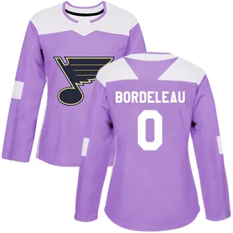 Women's Thomas Bordeleau St. Louis Blues Hockey Fights Cancer Jersey - Purple Authentic