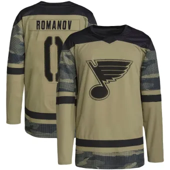 Youth Georgi Romanov St. Louis Blues Military Appreciation Practice Jersey - Camo Authentic