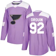 Youth Jonathan Drouin St. Louis Blues Hockey Fights Cancer Jersey - Purple Authentic