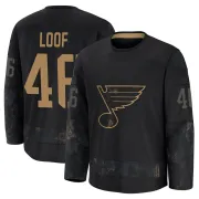 Youth Leo Loof St. Louis Blues 2024 Military Appreciation Practice Jersey - Black Premium