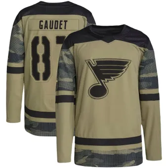 Youth Marc-Andre Gaudet St. Louis Blues Military Appreciation Practice Jersey - Camo Authentic