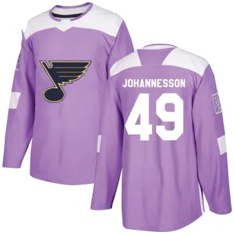 Youth Samuel Johannesson St. Louis Blues Hockey Fights Cancer Jersey - Purple Authentic