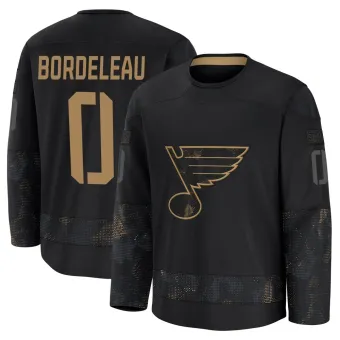 Youth Thomas Bordeleau St. Louis Blues 2024 Military Appreciation Practice Jersey - Black Premium