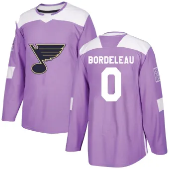 Youth Thomas Bordeleau St. Louis Blues Hockey Fights Cancer Jersey - Purple Authentic
