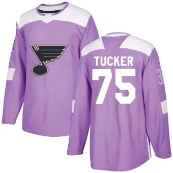 Youth Tyler Tucker St. Louis Blues Hockey Fights Cancer Jersey - Purple Authentic